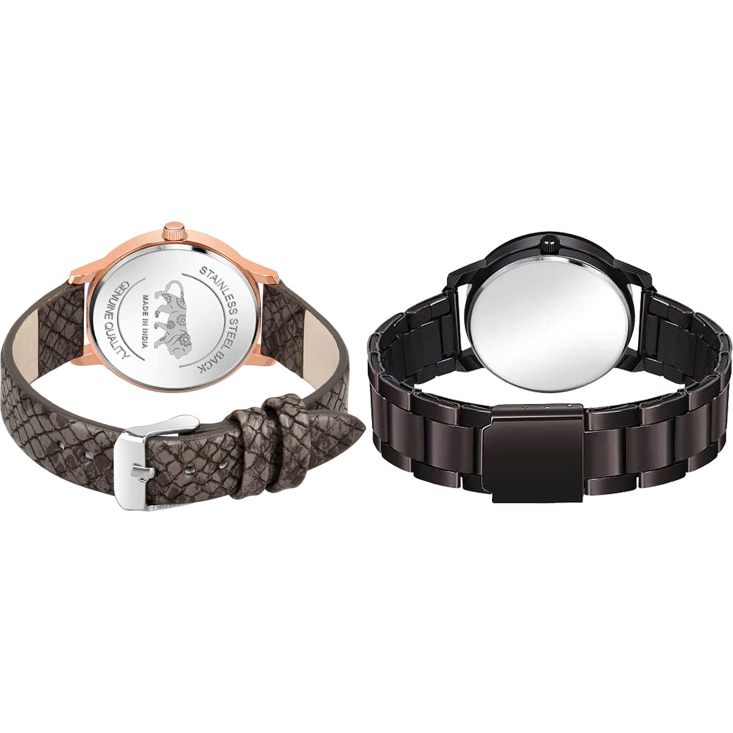 NEUTRON Party Wedding Simple Casual and I Love You Chain Analog Grey and Black Color Dial Girls Watch - GM365-GCPL17 (Pack of 2) 3