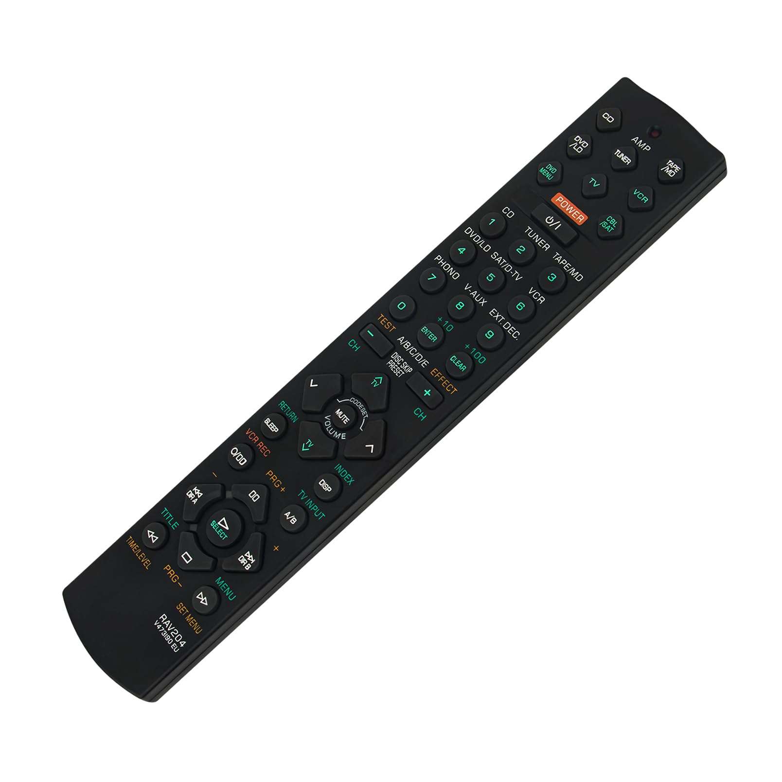 RAV204 V473190EU Replace Remote Control Compatible with Yamaha AV Receiver RX-V496RDS RX-V496 HTR-5240 HTR-5240RDS RX-V496EDS Speaker YHT-17 YHT-23 YHT-33 Surround Sound Home Theater System 5