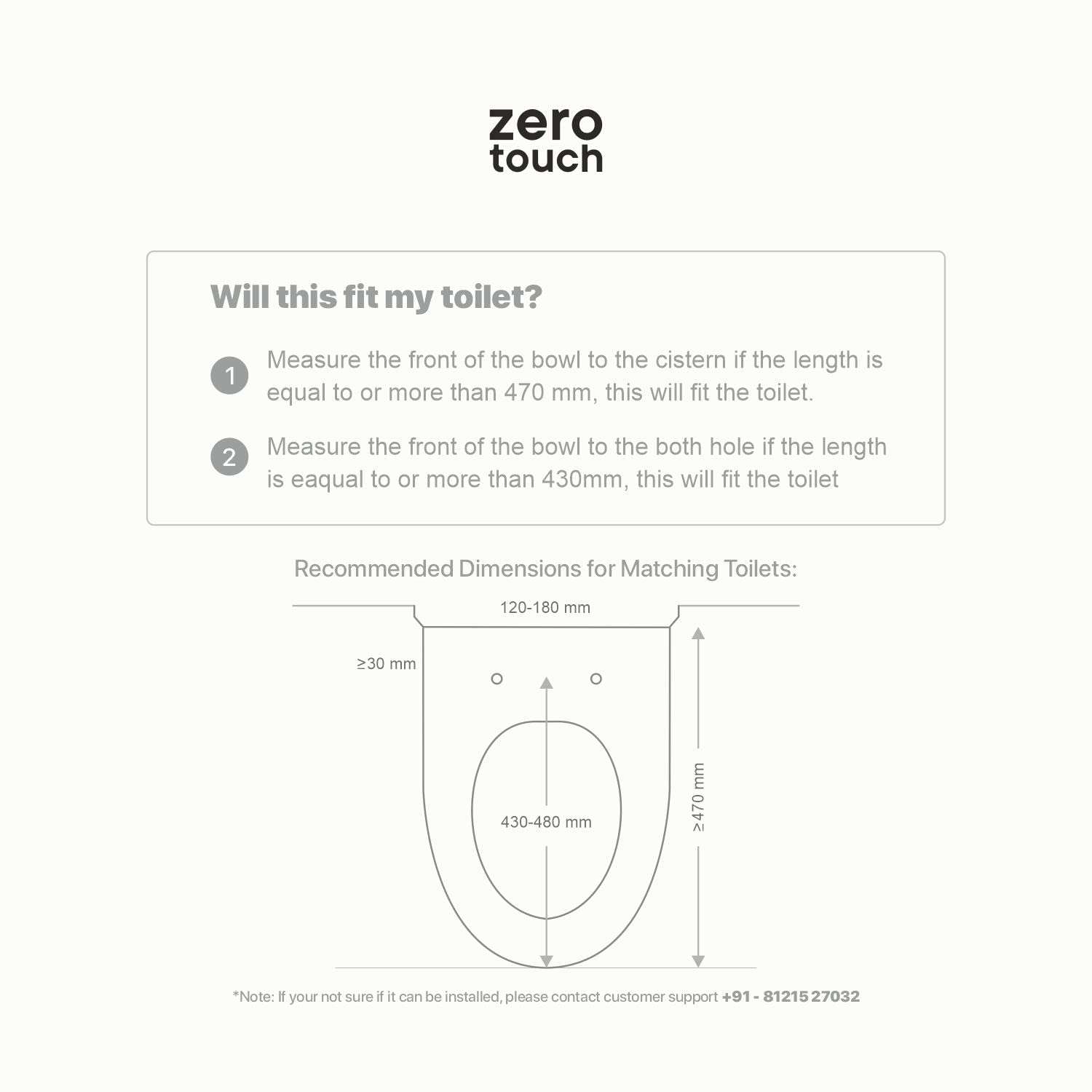 ZEROTOUCH (ZT-ONE D-Shape) | Smart Toilet Seat | Self-Cleansing Nozzle | Rear Wash | Front Wash | Adjustable Water Pressure | ABS + PP Seat | Soft Closing 4