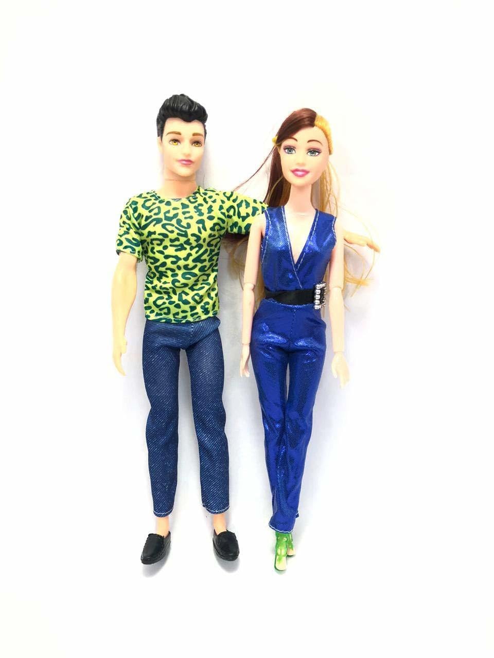 Barodian's Ken Couple Doll Set (Blue & Green) - Multicolor Fashion Dolls for Kids