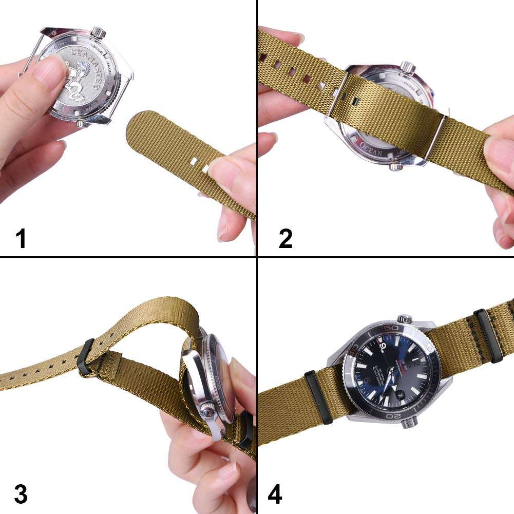 Ritche NATO Watch Strap with Heavy Buckle 18mm 20mm 22mm Seat Belt Nylon Watch Bands for Men Women 4
