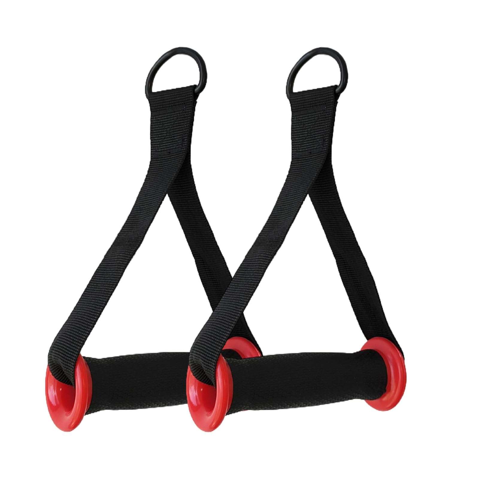 Heavy-Duty Non-Slip Grips for Bands & Cables Super Comfort-Cushioned Handles Upgrade Strength Training,Home Gym & Rehab Secure Grip,Black and Red