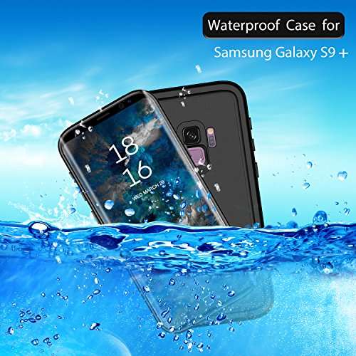 Samsung Galaxy S9 Plus Case, IP68 Waterproof Shockproof Dustproof Snowproof Full-Body Heavy Duty Protective Case with Kickstand and Built in Screen Protector for Samsung Galaxy S9+ (Black) 2