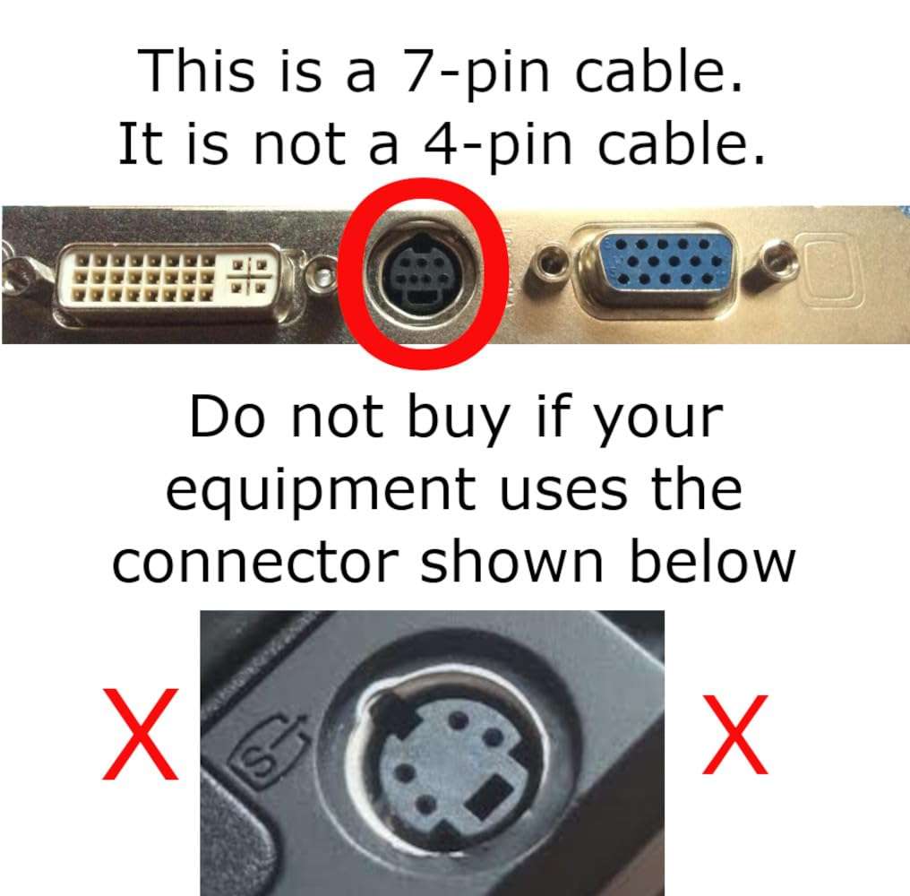 Kyper 7-Pin S-Video to HDTV / 3 RCA RGB (Red, Blue, & Green) Component HDTV Video Cable 3