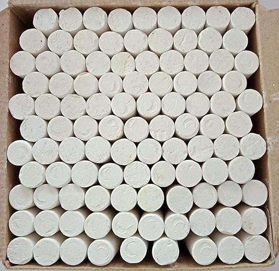 Kesora Dust Free Chalk Pieces Box, Blackboards, Greenboards and Cement Floors (White, Pack of 100) 4