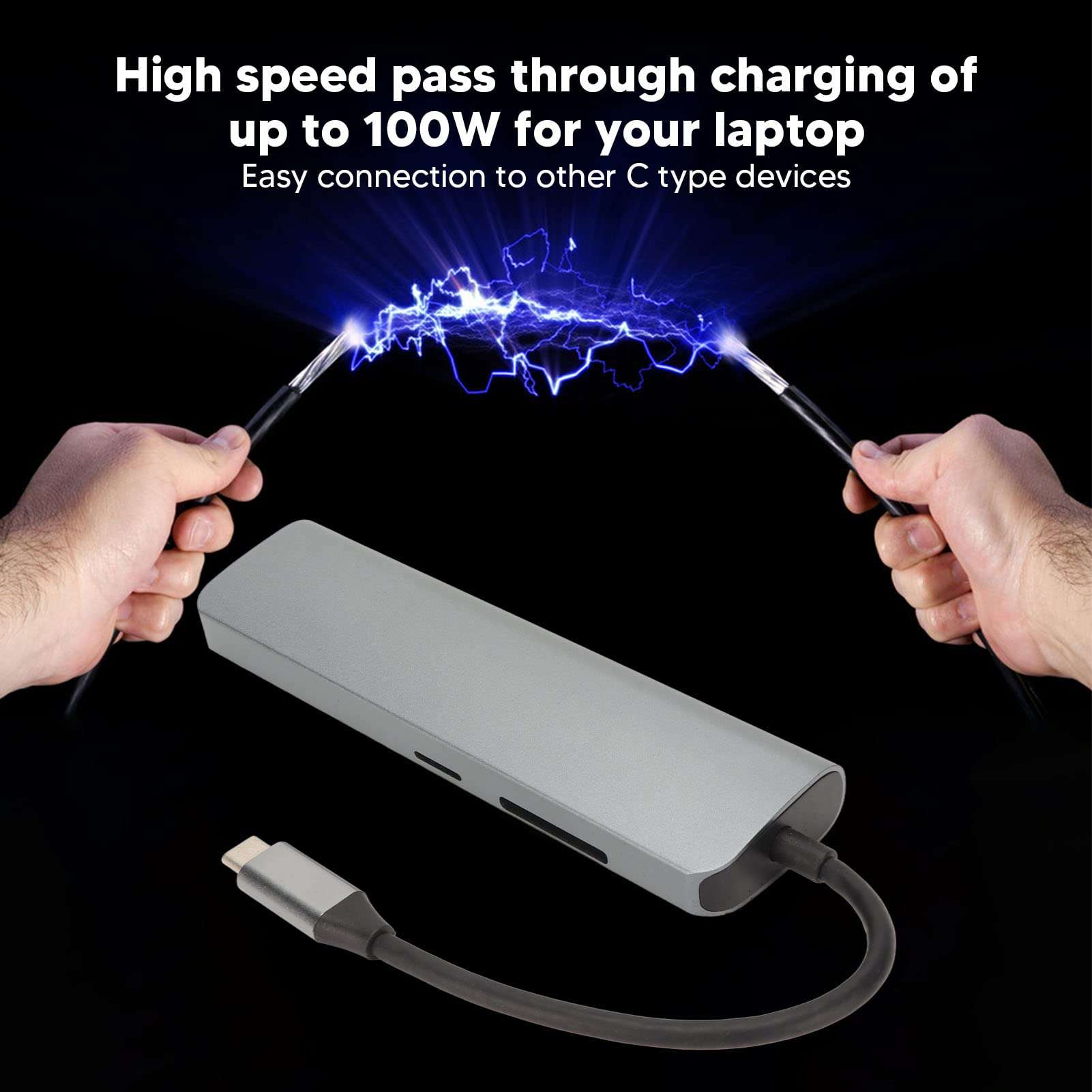 EBTOOLS USB C Hub, 9 in 1 Multiport Adapter, Laptop USB C Docking Station, USB C to 3xUSB3.0 HD 4K Gigabit RJ45 Ports, Maximum 100W PD, for Computer Notebook 4