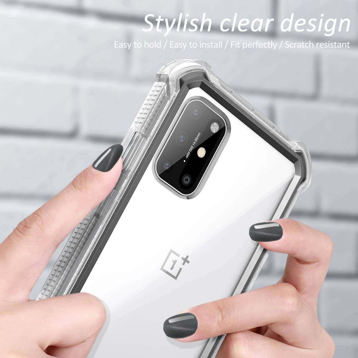 Dexnor for OnePlus 8T Case with Screen Protector Clear Rugged Full Body 360 Protective Shockproof Hard Cover Defender Dual Layer Heavy Duty Bumper Case for Women/Men - Gray 6