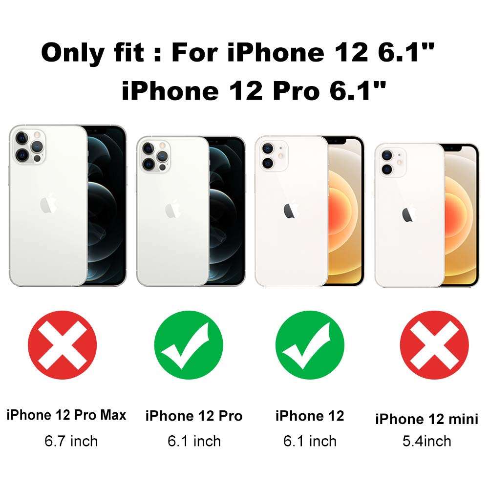 iPhone 12 Case iPhone 12 Pro Case Ultra Thin, with Two-Color Stitching Design, Half Border Design Hard PC Shockproof Protective Leather Case for iPhone 12/iPhone 12 Pro 6.1 Inch 2020-Dark Blue 2