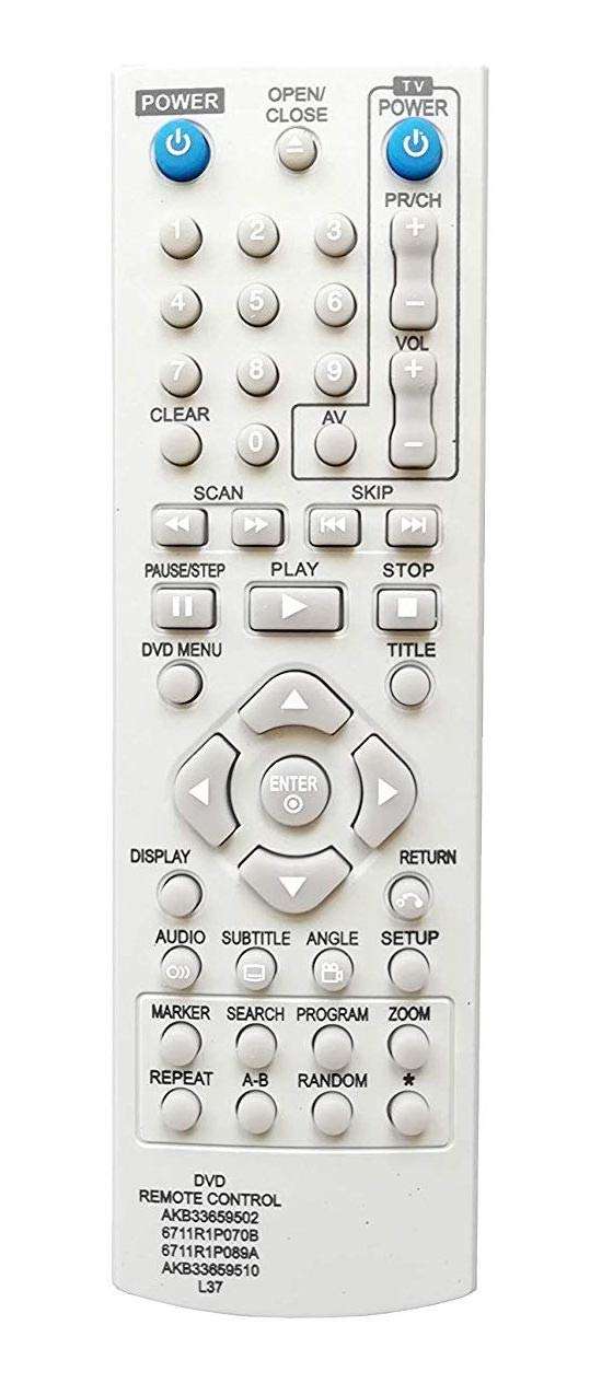 HDF DVD Remote Control Compatible for LG DVD Player DVD | DVD Remote No. L37 - Please Match The Image with Your Old Remote 1