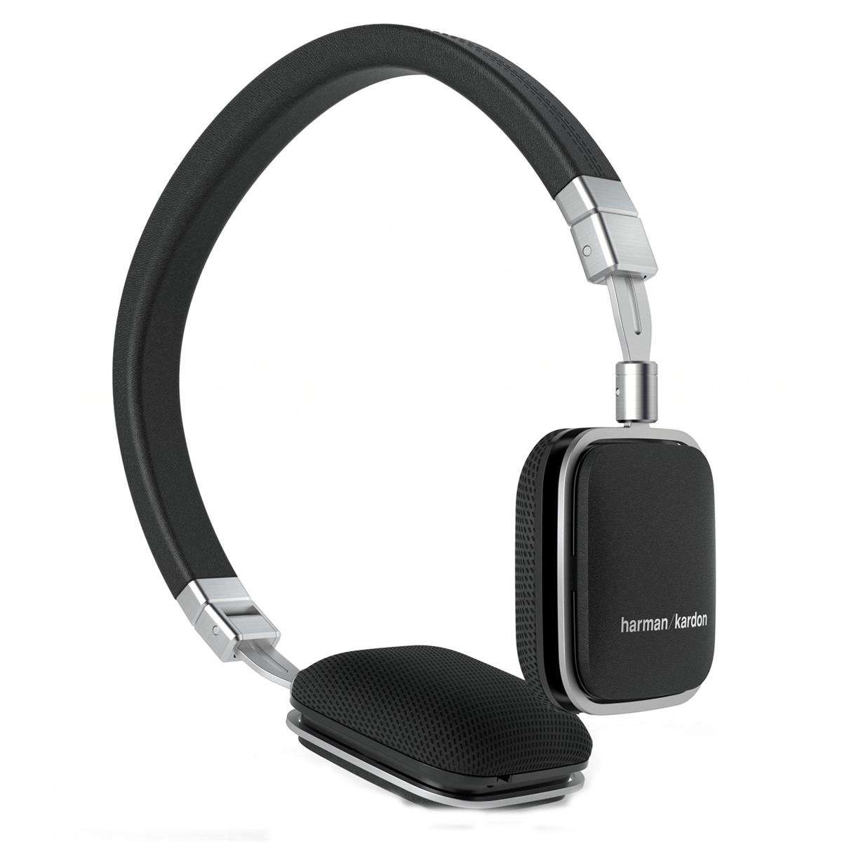 Harman Kardon SOHOi BLK Premium Lie Flat-On Ear Mini Headphones with iOS Remote (Black)