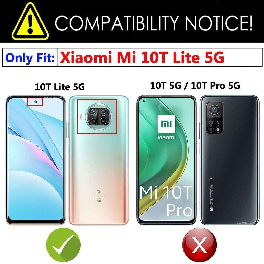 Suordii Case for Xiaomi Mi 10T Lite 5G with Tempered Screen Protector, [360° Rotating Stand] [Military Grade Anti-Fall Protection],Matte Transparent Hard PC Back Cover for Xiaomi 10T lite - Blue 2