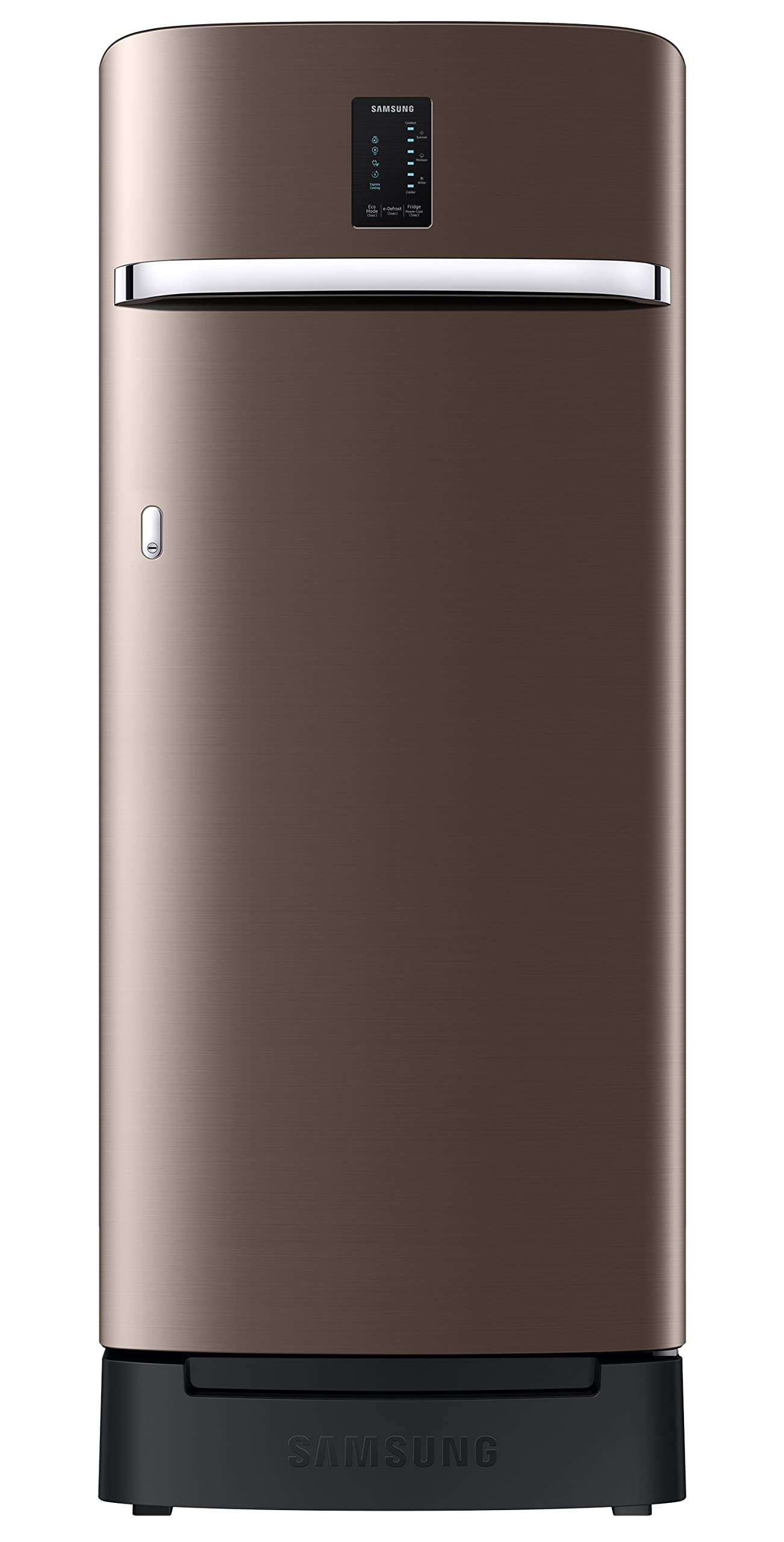 Samsung 215L 4 Star Inverter Direct-Cool Single Door Digi-Touch Refrigerator (RR23C2F24DX/HL,Luxe Brown) Base Stand Drawer 2023 Model