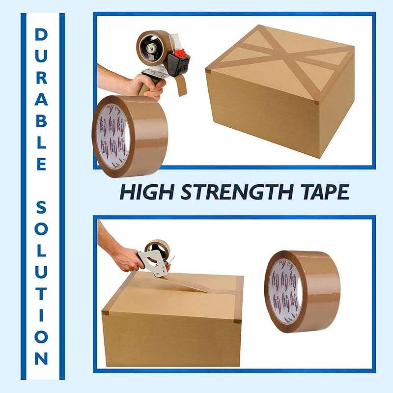 HEPINES 2 Inch 200 Meter, Pack of 2, Brown BOPP tape Self Adhesive High-Strength Packing Tape Rolls, Packaging, Industrial Tape for Home | Brown Cello tape | Office use & box Packing 6