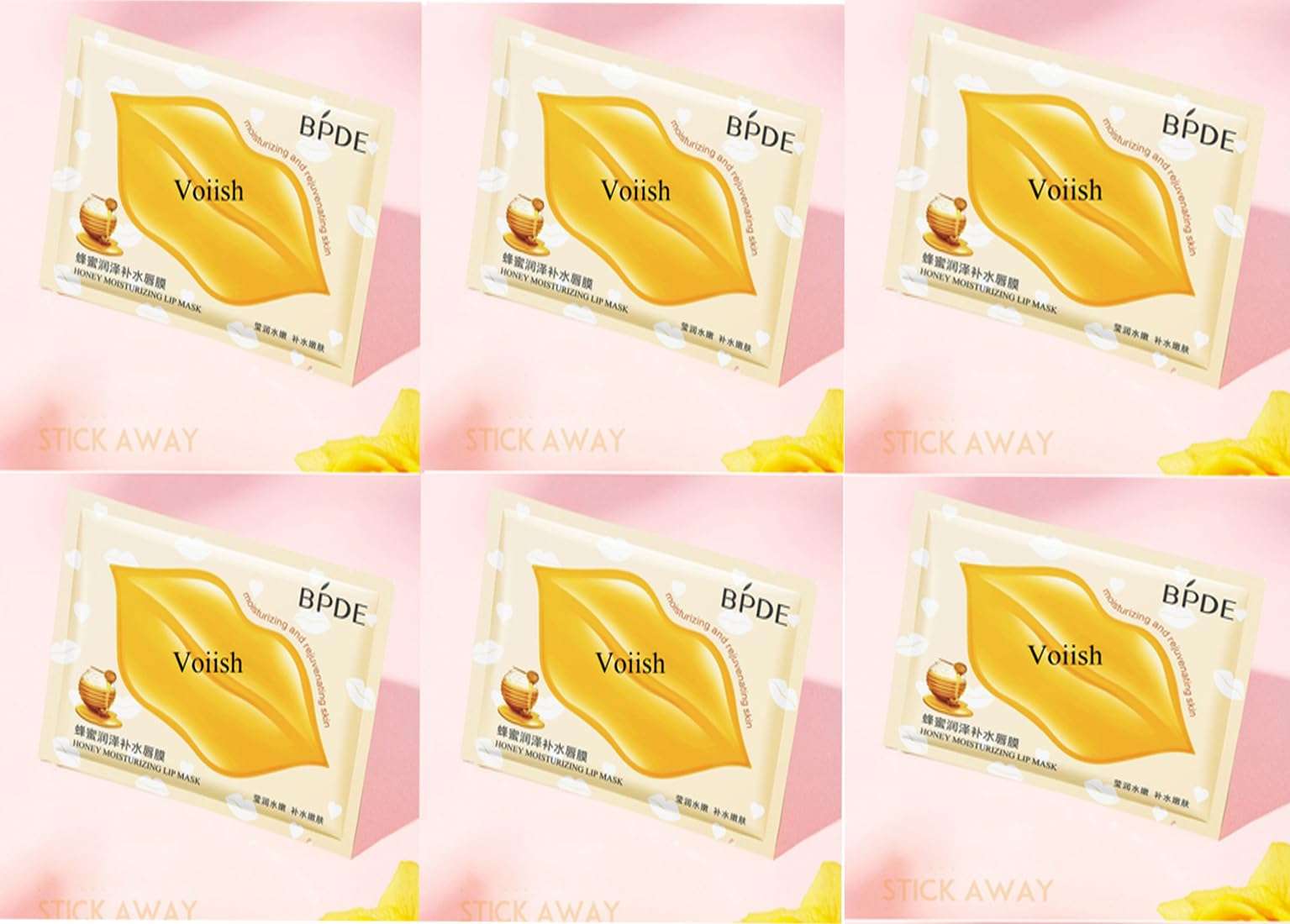 VOIISH Lip Mask Plumper Wrinkles Repair Moisturizing Crystal Dark Lips Make Skin Smooth For Men Women (Pack of 6) 1