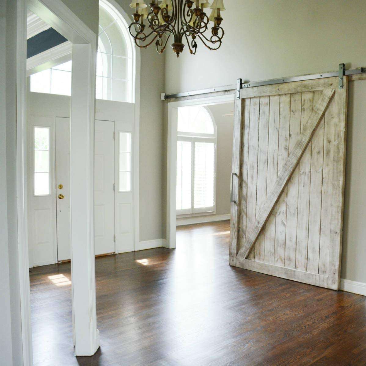 Flat Track Commercial Grade Sliding Barn Door Complete Hardware Kit with Track, Mounts, and Hangers-Made in USA 2