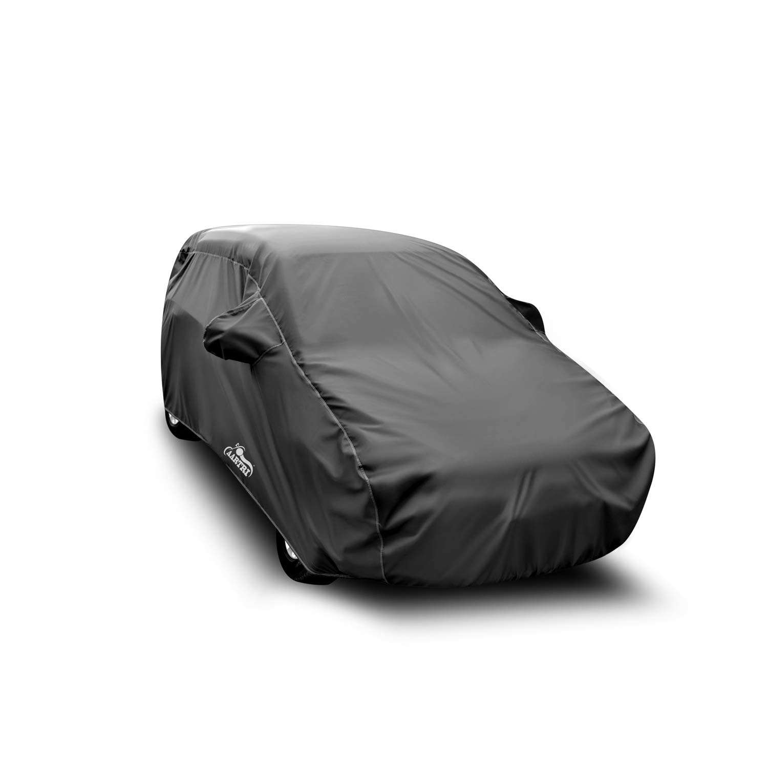 DREAM STORE - Water Resistant - dust Proof - car Body Cover for Compatible with Fiat Punto car Cover - Water Resistant UV Proof - car Body Cover (Grey with Mirror) 4