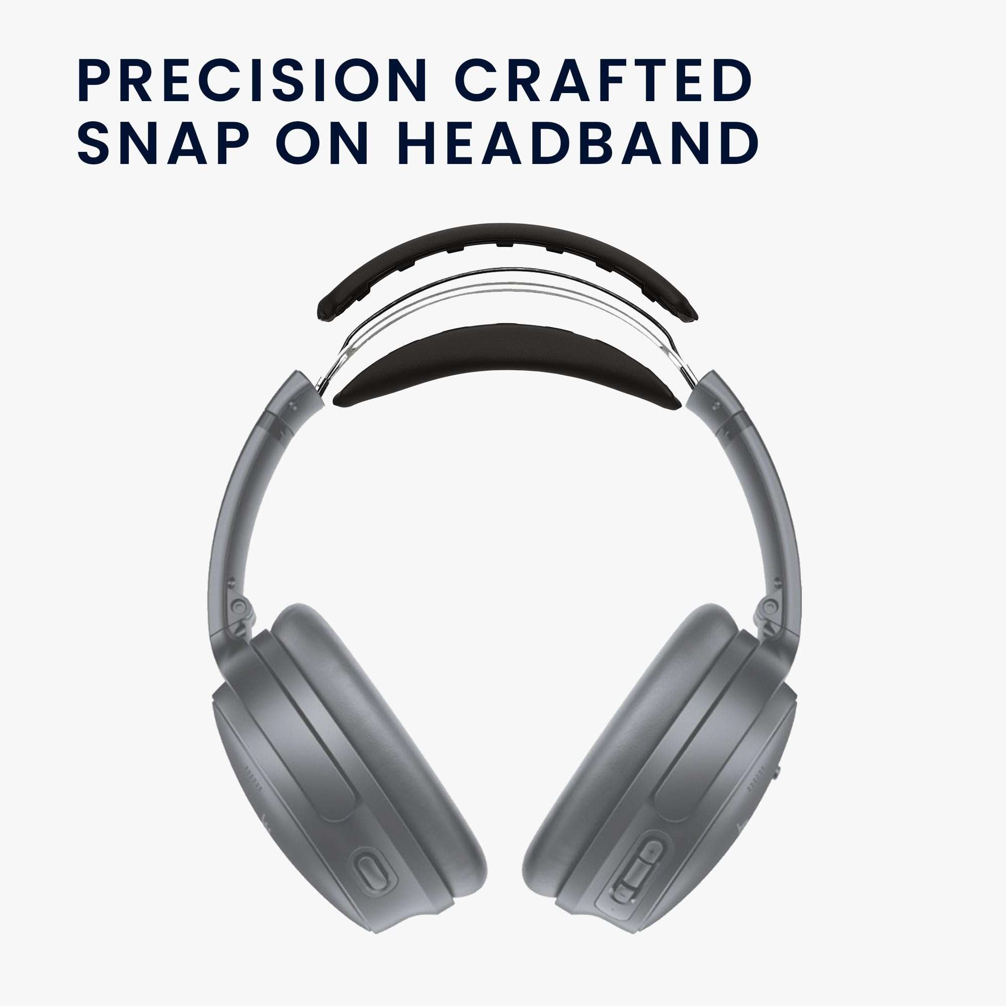 kwmobile Headphone Cushions Compatible with BoseQuietcomfort 35 / QC35 / Quietcomfort 45 / QC45 Cover - Faux Leather Replacement Pads for Headphones - Black 4