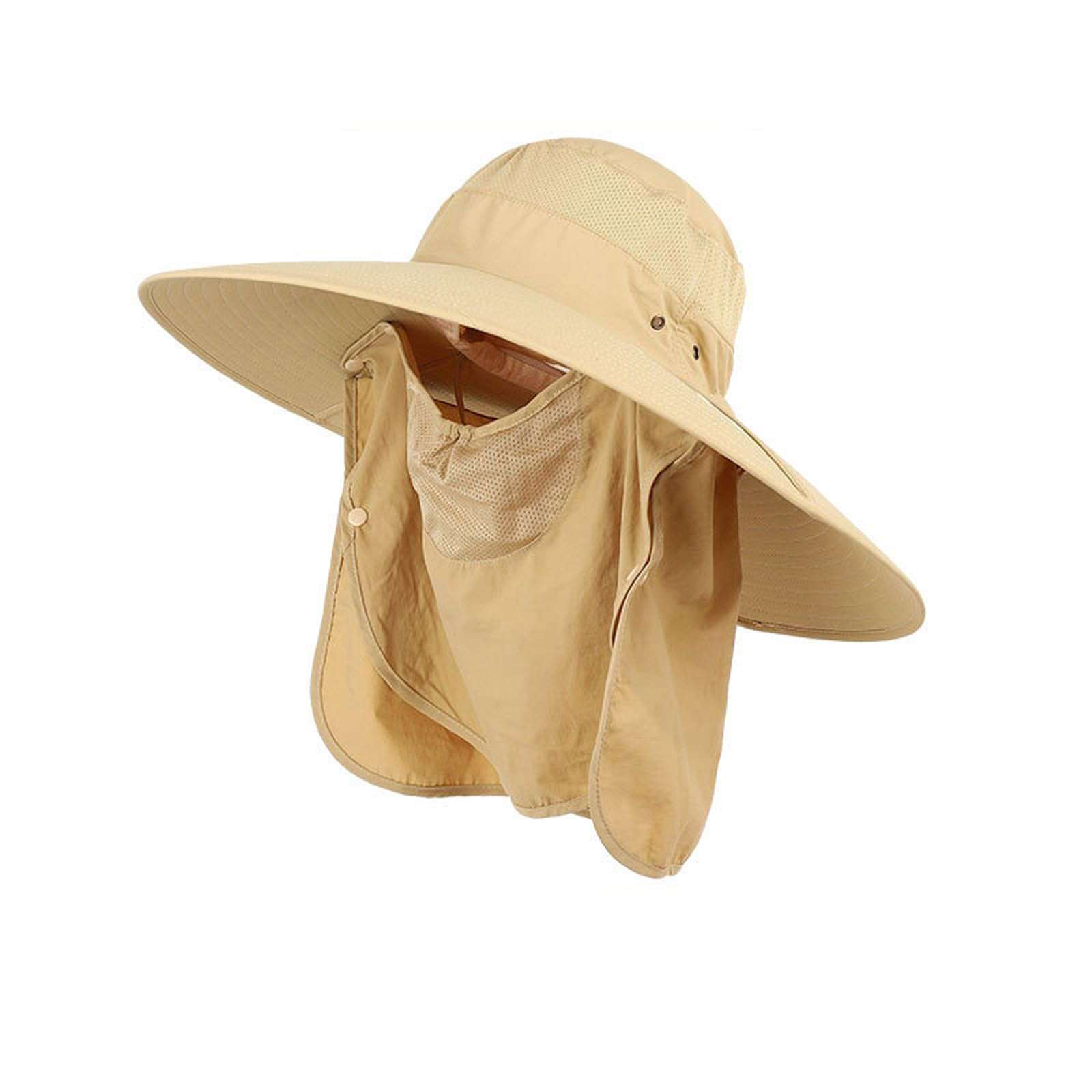 Outdoor Sun Hat for Men/Women with 50+, Waterproof Wide Brim Bucket Hat Foldable Boonie Hat with Neck Flap for Dad... (Yellow) 1