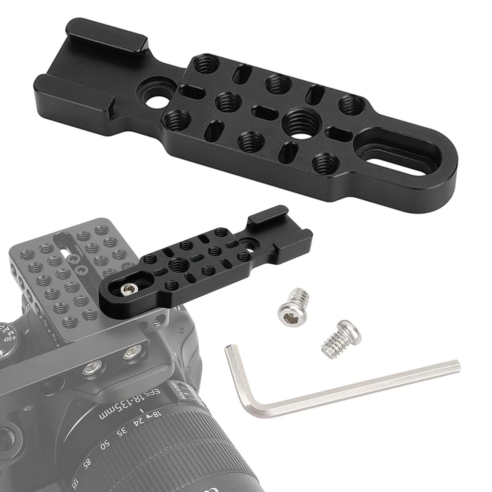Handheld Gimbals Extension Bracket with 3 Cold Shoe Mounts for Attaching Microphones and LED Video Light for Smooth 3