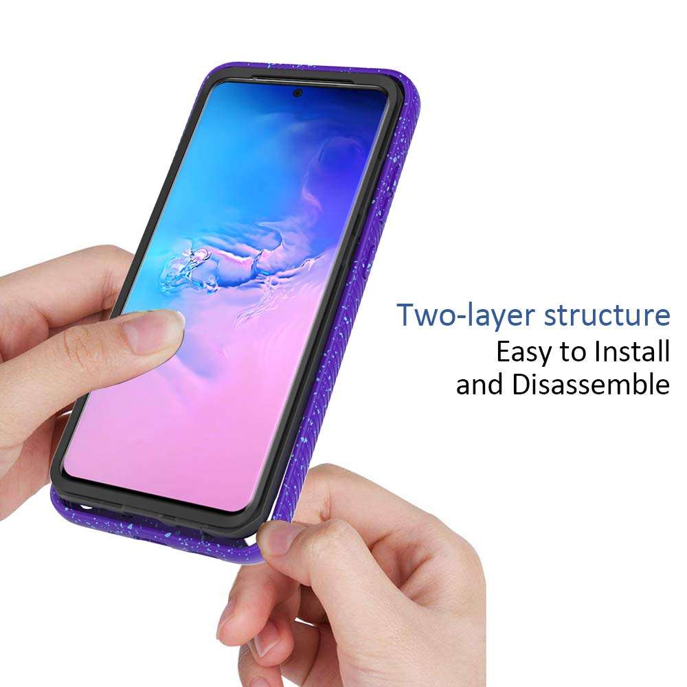 Lxlfcase for Samsung Galaxy S20 Ultra Case 6.9 inch Protection Shock Absorption Technology Cover Anti-Scratch Rugged Cases Designed for Galaxy S20 Ultra (Purple+Clear) 6