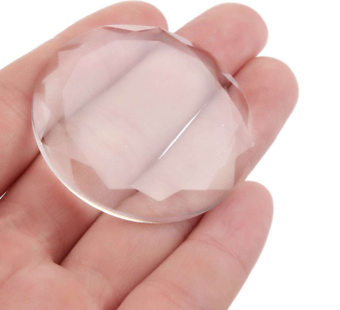 1 3/4" Round Crystal Adhesive Glue Stone | Thick Crystal Glass Glue Pad | Keeps Glue from Drying & Cool | Glue Palette | Replace Jade Stone | Eyelash Extension Glue Holder by XPRESSION Lashes® 4