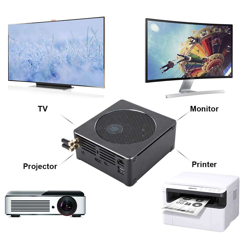 Plyisty Mini Computer Support Dual-Band 4K Output Support Type-C Computer Host, Support Energy-Saving Technology(U.S. regulations-) 4