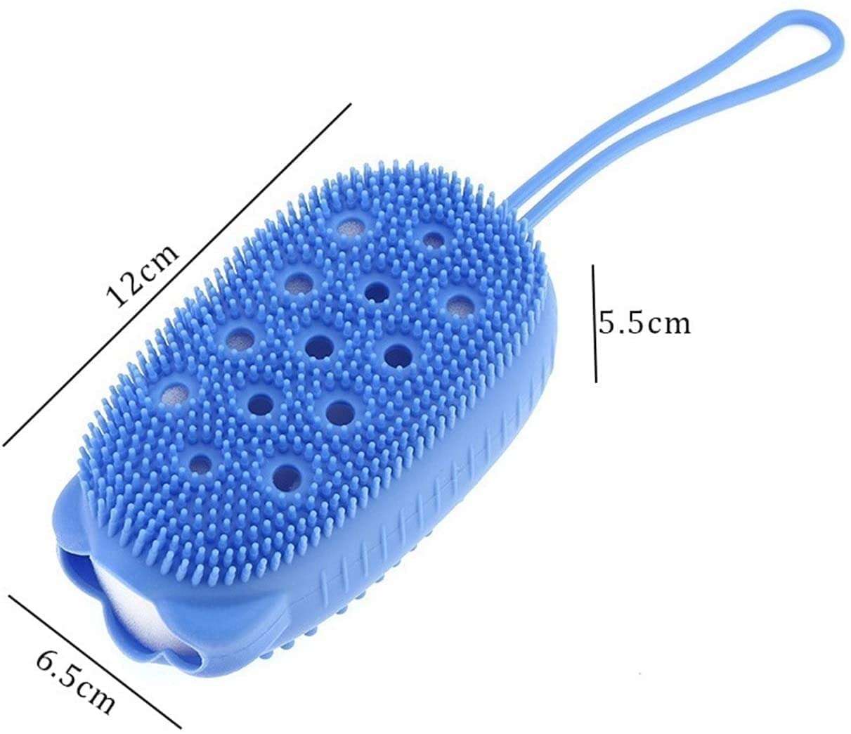 DMB STORE Silicone Bath Body Brush Exfoliating Massage Silicone Loofah Body Scrubber, Silicone Shower Sponge, Double Sided Rubber Scrub Body Brush for Baby Kids Men Women - Multicolor 6