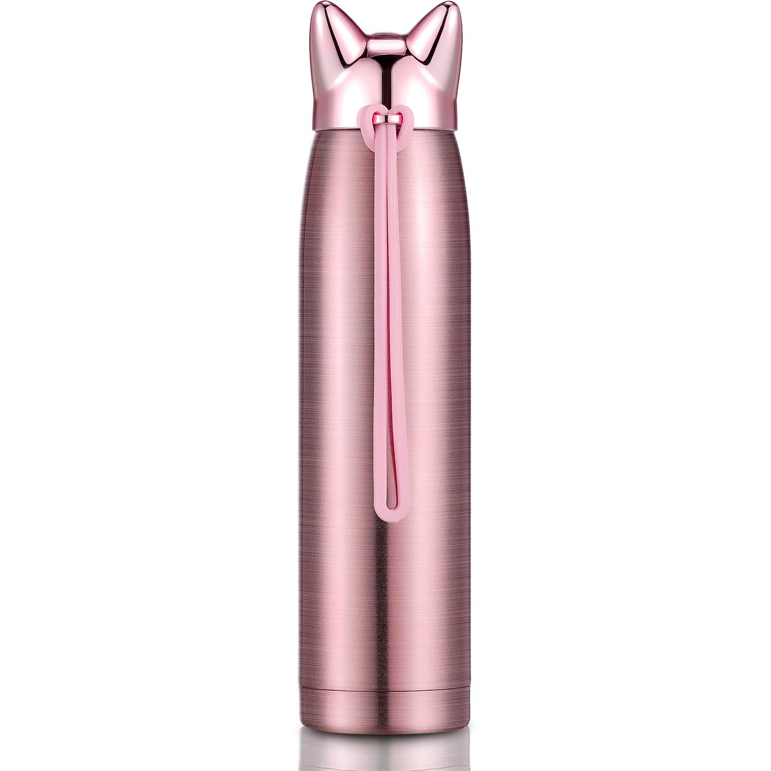 Cute Cat Water Bottle Stainless Steel Water Bottle Insulated Thermal Travel Mug Cute Vacuum Water Mug for Women and Kids (Pink)