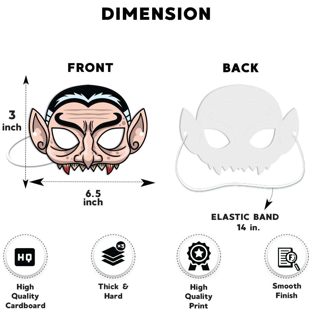 Festiko® Halloween Theme Eye Masks (42 Pcs), Halloween Theme Party Supplies, Return Gifts for Kids, Halloween Theme Party Items,Dracula Eye Masks for Kids 4