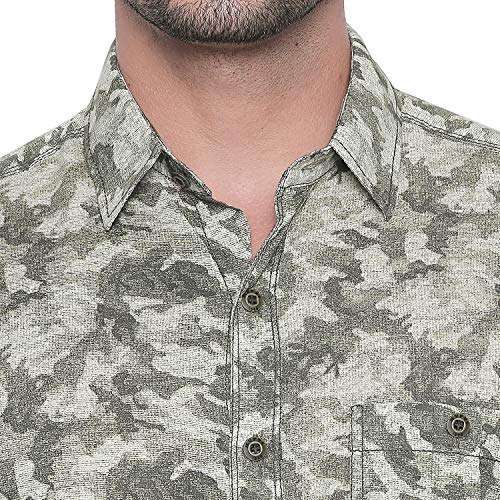 Mufti Men's Slim Fit Shirt (MFS-10738-J-04- Green L) 5