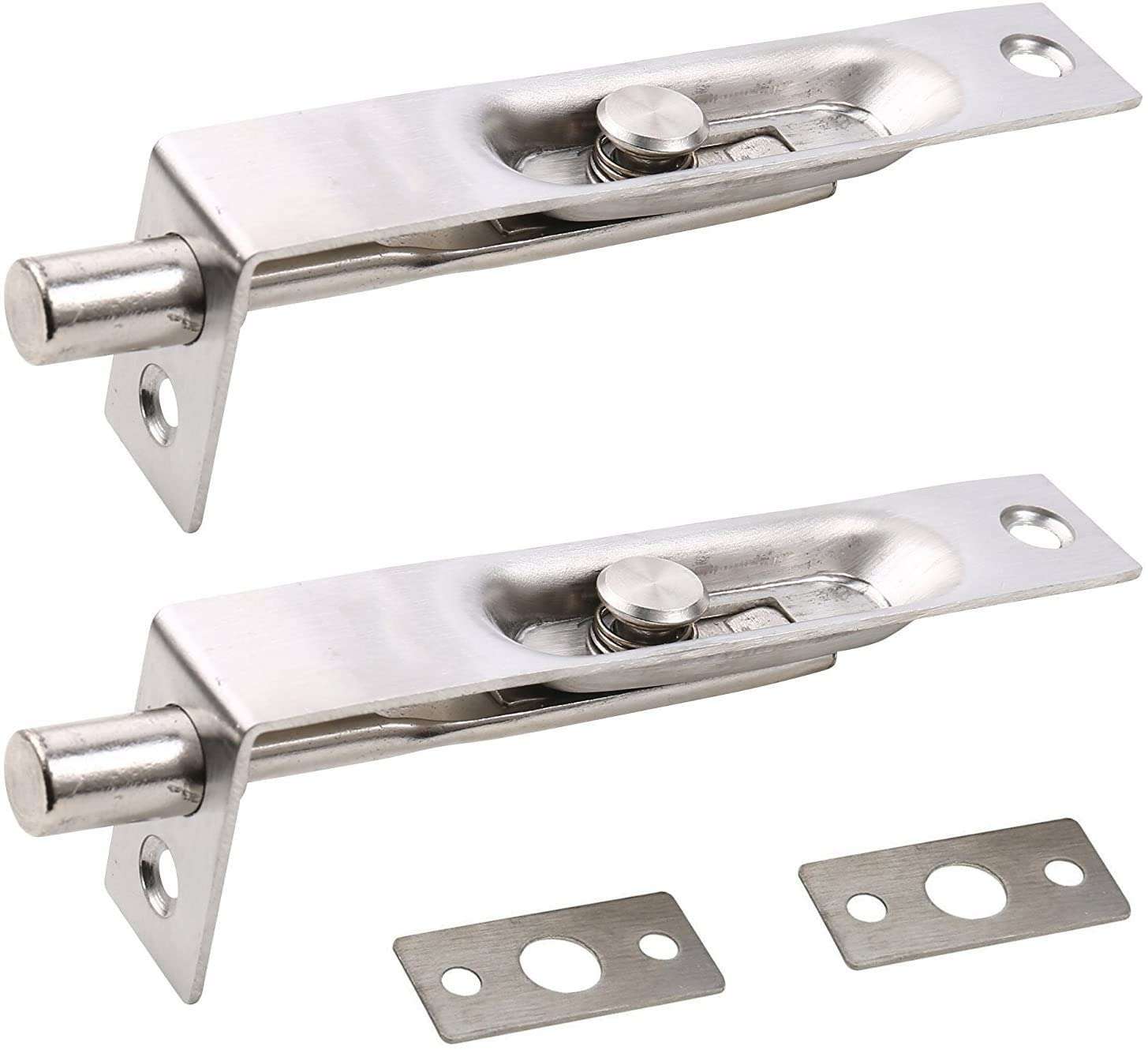 UHPPOTE Stainless Steel Door Gate Bolt Latch Lever Action Flush Slide Lock Bolt (4 inch/Pack of 2) 1