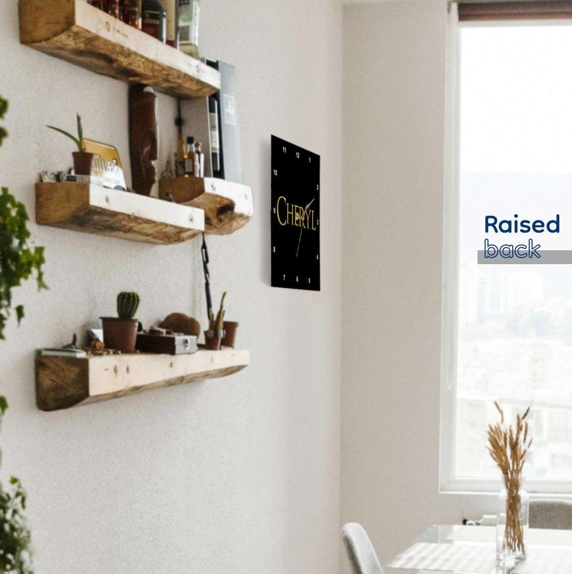 3dRose Wall Clock Silent - 13 inch - Cheryl Beautiful Girl Name in The America. Yellow on Black Talisman - Alexis Design - Popular Female Names in USA 4