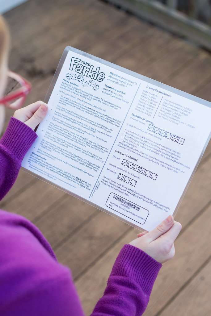 3 Yard Farkle Score Cards. Laminated Score Cards with Rules on The Back, Yarkle, Yard Games, Outdoor Games, Outdoor Events. Reusable Score Cards. Size- 8.5" x 11" 6