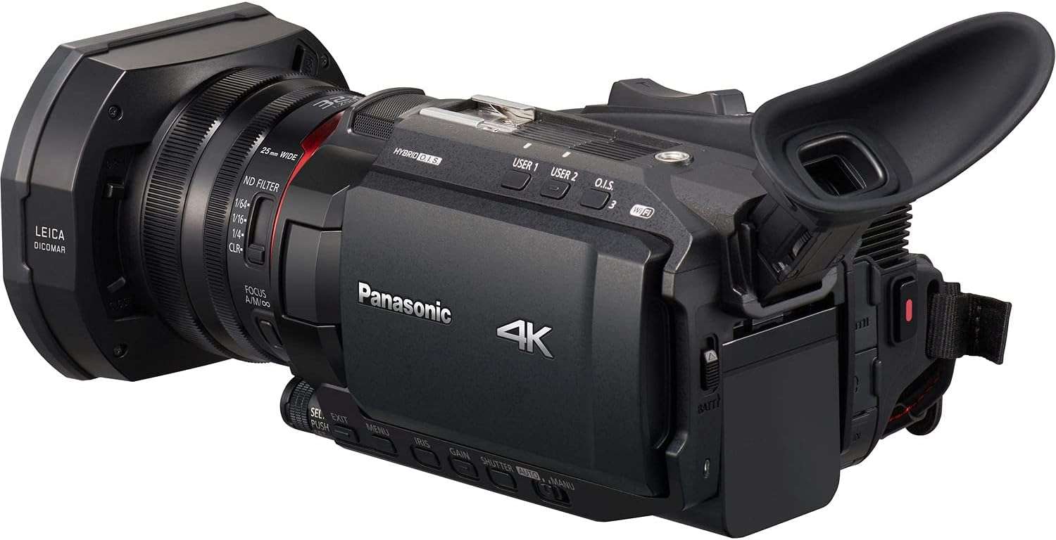 Panasonic HC-X1500 4K Professional Camcorder with 24x Optical Zoom, WiFi HD Live Streaming W/ 7" 4K Monitor + 2 x Sandisk Extreme Pro 64GB Cards + Headphones + UV/HD Filters + Sony Mic + Case + More 3