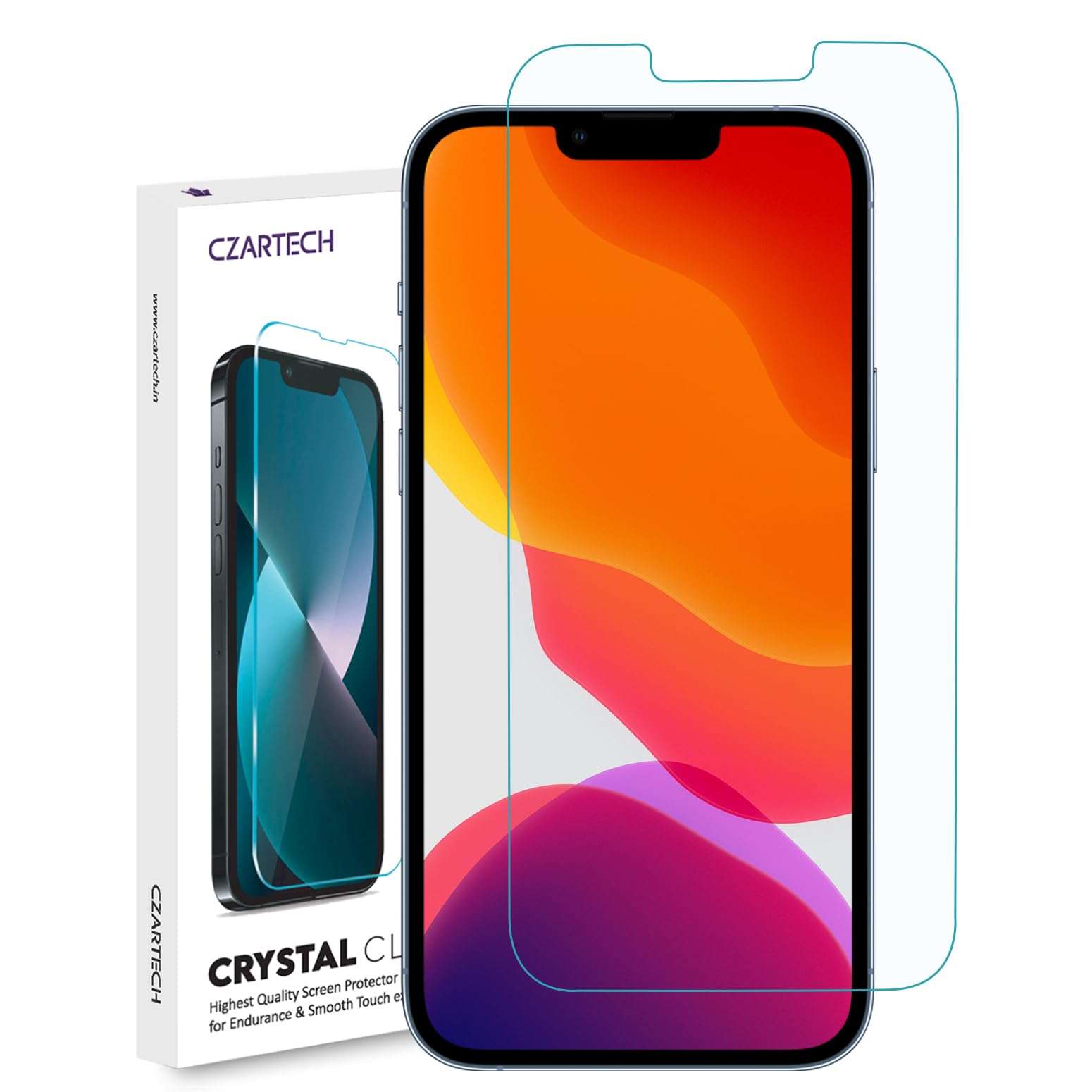 CZARTECH Tempered Glass Screen Guard For Iphone 13 Pro Max | Iphone 14 Plus With Easy Cleaning Kit (Pack Of 1) For Cellphone 1