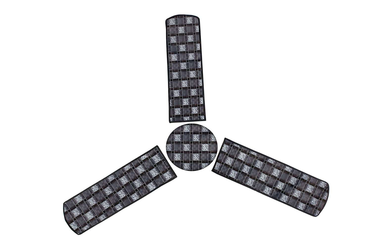 The Furnishing Tree Waterproof & Dustproof Three Blade Ceiling Fan Cover with Attachable End Enclosure Set of 5 Fan Covers Basketweave Grey 5