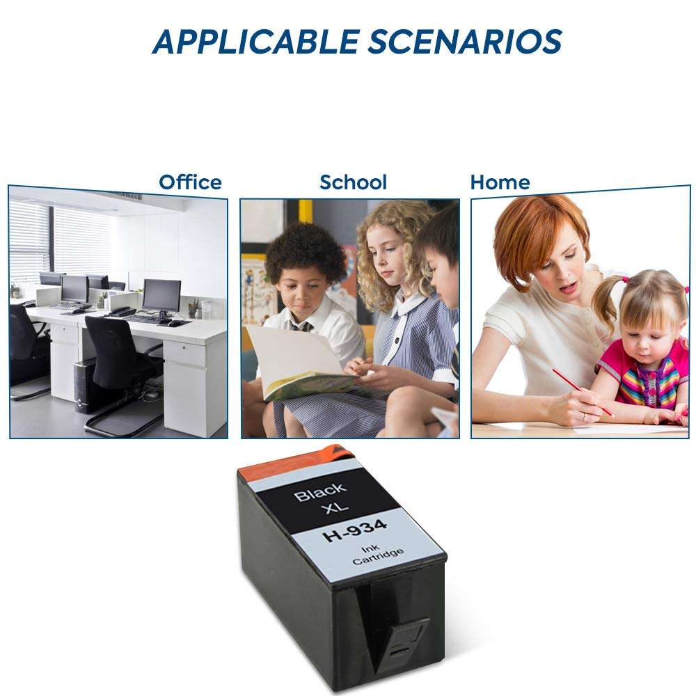 ALLWORK Compatible 934XL 935XL Ink Cartridge Replacement for HP 934 XL 935 XL 934 935 for use in HP OfficeJet Pro 6815 6820 6822 6825 6830 6835 6836 6220 6230 6800 6812 Inkjet Printer, 4Pack(K/C/M/Y) 3