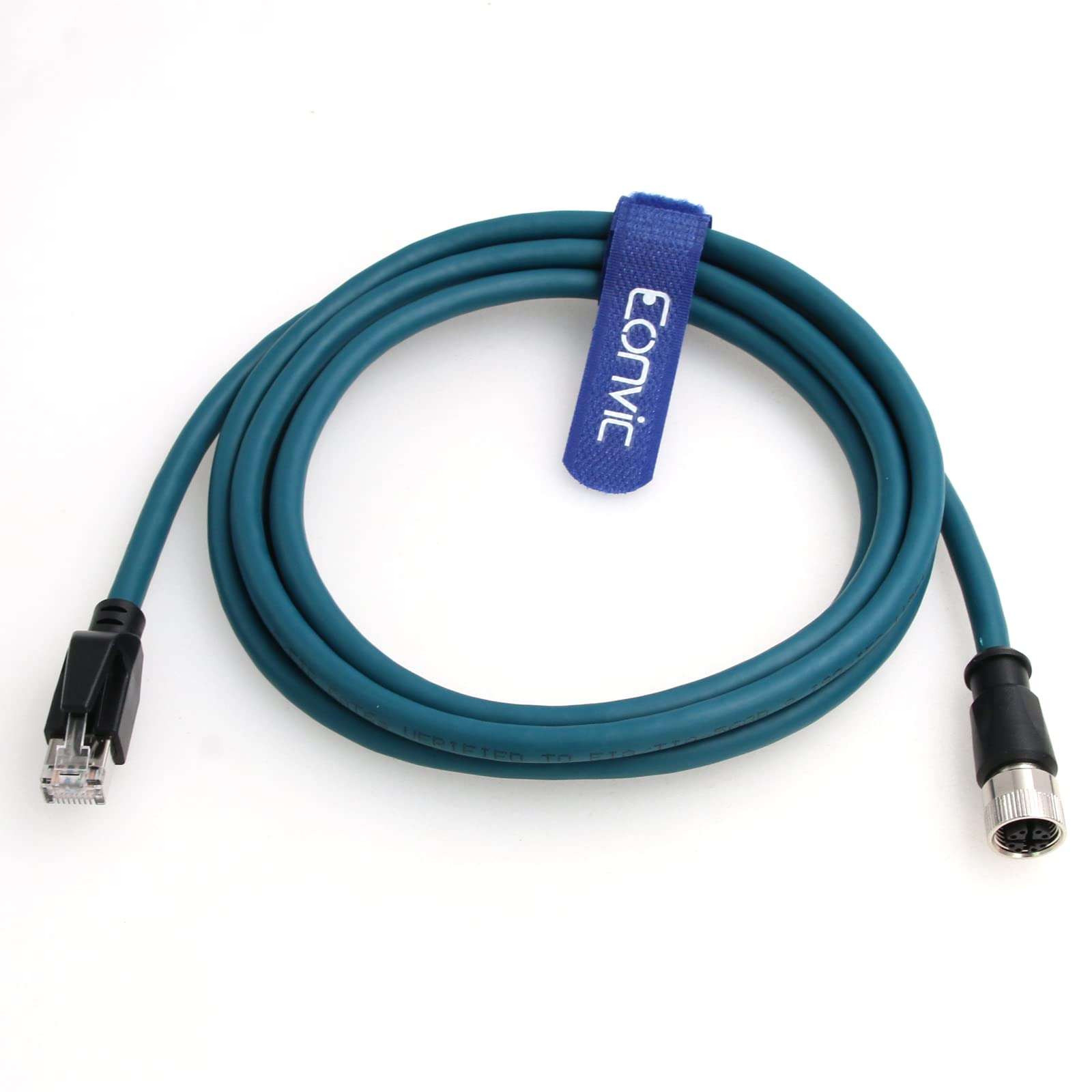 Eonvic M12 X Code 8 Pin Female to RJ45 Cat-7e High Flex Ethernet Cable for Cognex Industrial Camera (2M) 4