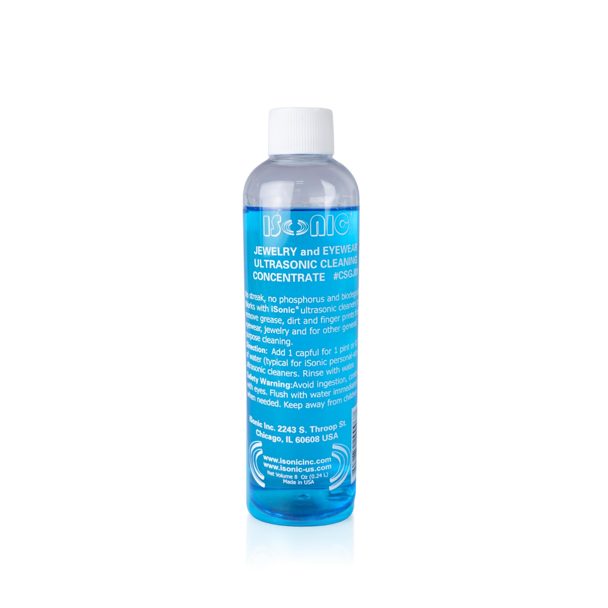 iSonic CSGJ01-8OZx1 Ultrasonic Jewelry/Eye Wear Cleaning Solution Concentrate,Blue