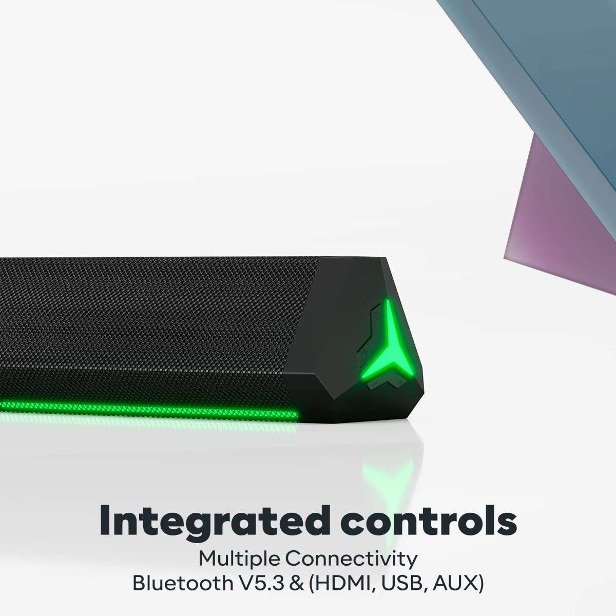 GOVO GOSURROUND 900 | 200W Soundbar | 2.1 Channel Home Theatre | Deep Bass from 6.5” Subwoofer | BT v5.3, HDMI, AUX, USB Connectivity | 4 EQ Modes | Sleek Remote & LED Lights+Display (Platinum Black) 6