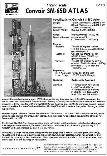 Horizon Models 1/72nd Scale Convair SM-65D Atlas Plastic Model Kit 5