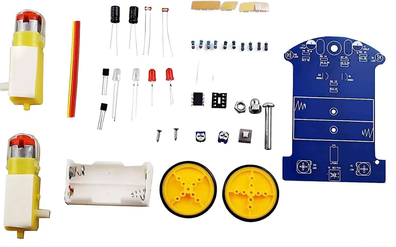 WWZMDiB-DIY Learning Kit Introductory Electronic Components Kit Birthday Gift Desktop Decorations(Fun DIY Soldering Kit,D2-1 Intelligent Tracking Line Smart Car) 2