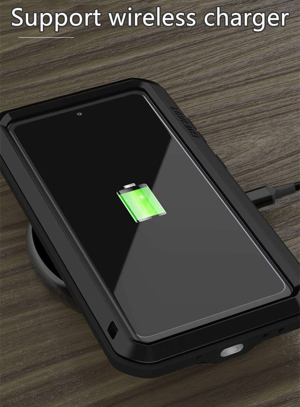 LOVE MEI for Galaxy S20 FE 5G Case, Outdoor Sports Waterproof Military Heavy Duty Shockproof Dust/Dirt Proof Hybrid Aluminum Metal+Silicone+Tempered Glass Cover for Samsung Galaxy S20 FE 5G (Green) 6