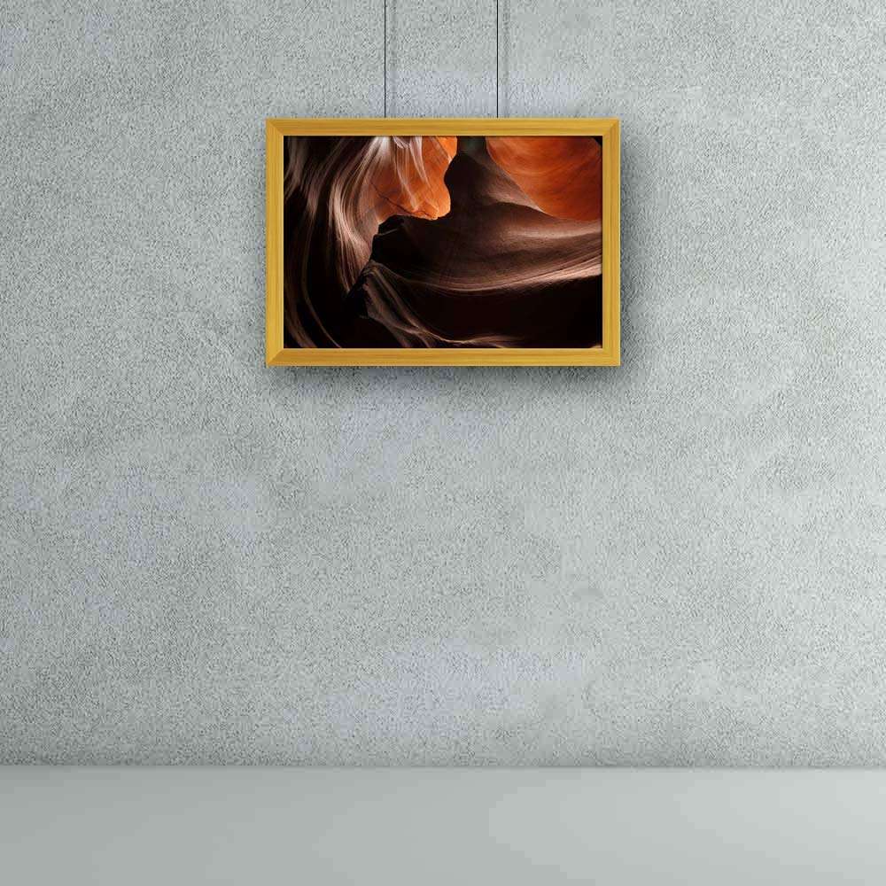 ArtzFolio Eroded Rock in Antelope Valley Canyon Arizona, USA Tabletop Painting Golden Frame 11.3 x 8 inch (29 x 20 cms) 1