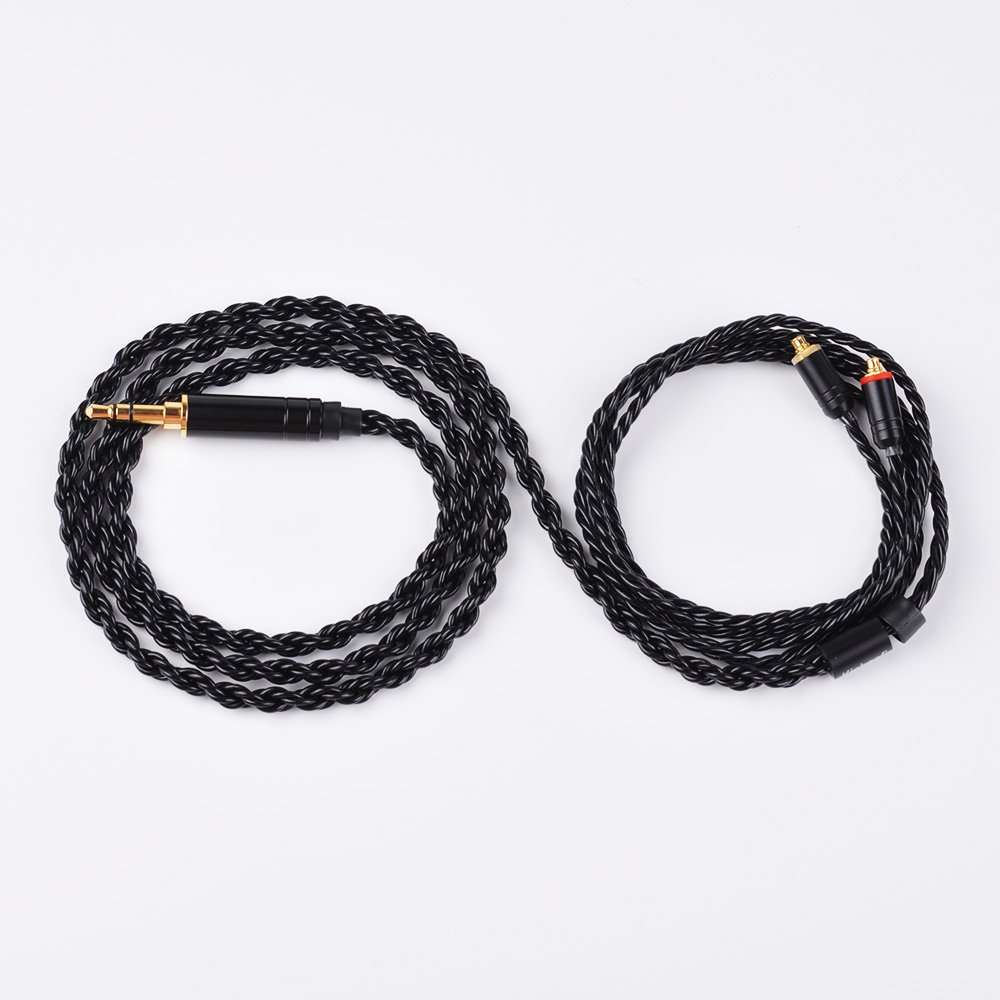 Kinboofi 6 Core MMCX Cable, Upgrade Silver Plated Replacement Cable,Black Detachable Earphone Cable Replacement Earphone Wire for Shure 846 535 215 315 MAGAOSI K5 LZA4 (3.5mm Audio Jack, MMCX) 6