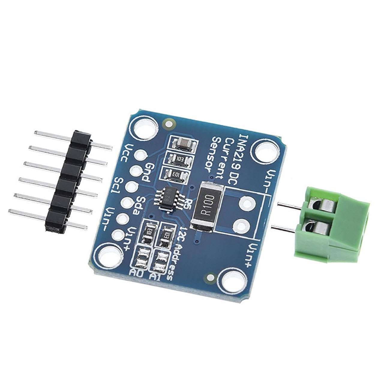 Ruiwaer Blue INA219 I2C Bi Directional DC Current Power Supply Sensor Breakout Module 6