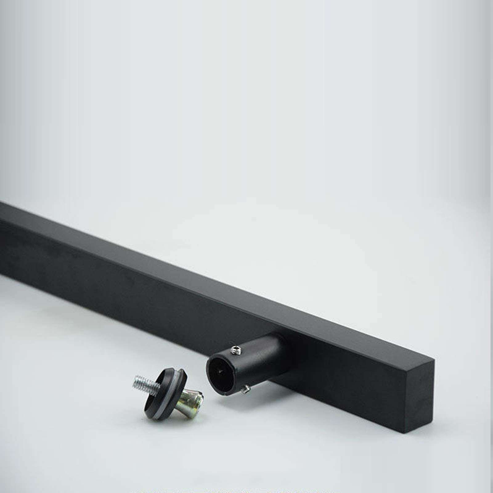 Stainless Steel Square H-Shape Tube Push Door Handles,Modern Heavy-Duty Glass Door Handle Shower Door Handle, Double-Side Bar to Bar pulls,Made Matte Black Finish,1 Pair (Hole Center:360mm/14.2in) 4