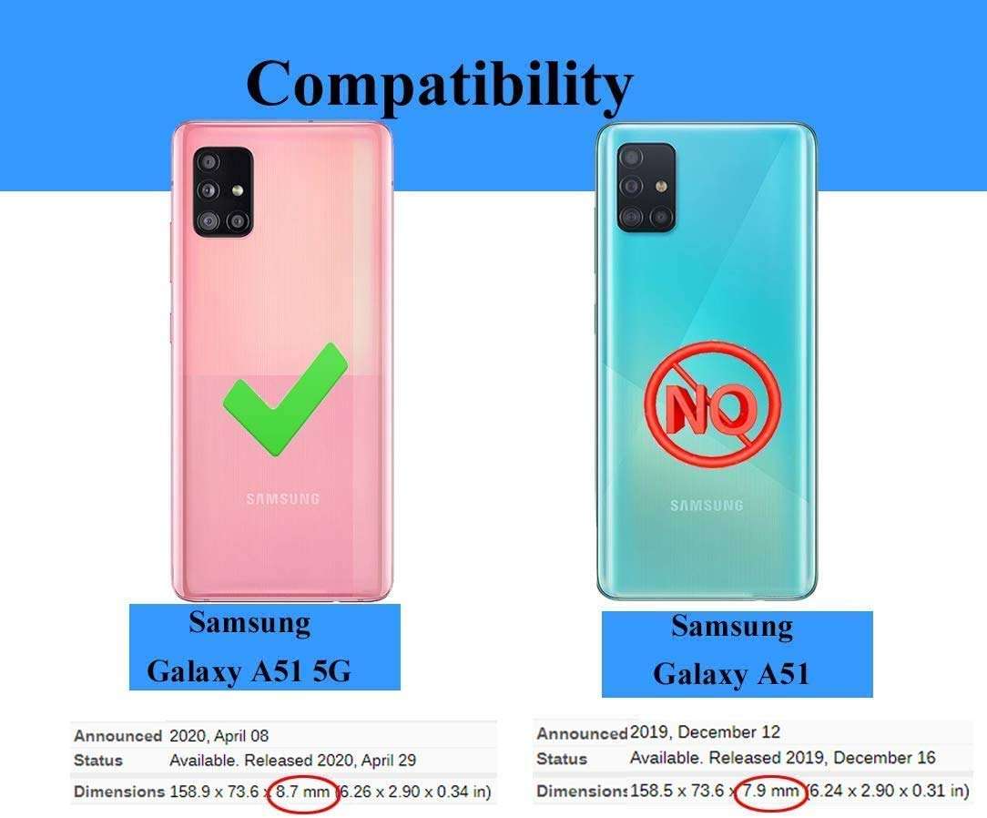 GORGCASE for Samsung Galaxy A51 5G CASE (NOT FIT A 51 4G) with Tempered Glass Screen Protector Scratch Resistant Shockproof Anti-Drop TPU Airbag Bumper Protective Cover Girls Women Star Galaxy 2