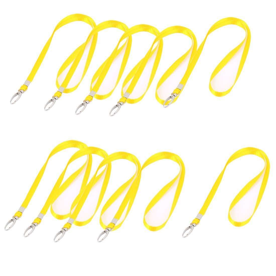 Ubersweet® Imported Metal ID Card Name Tag Pass Badge Holder Clip Neck Strap Lanyard 10pcs Yellow