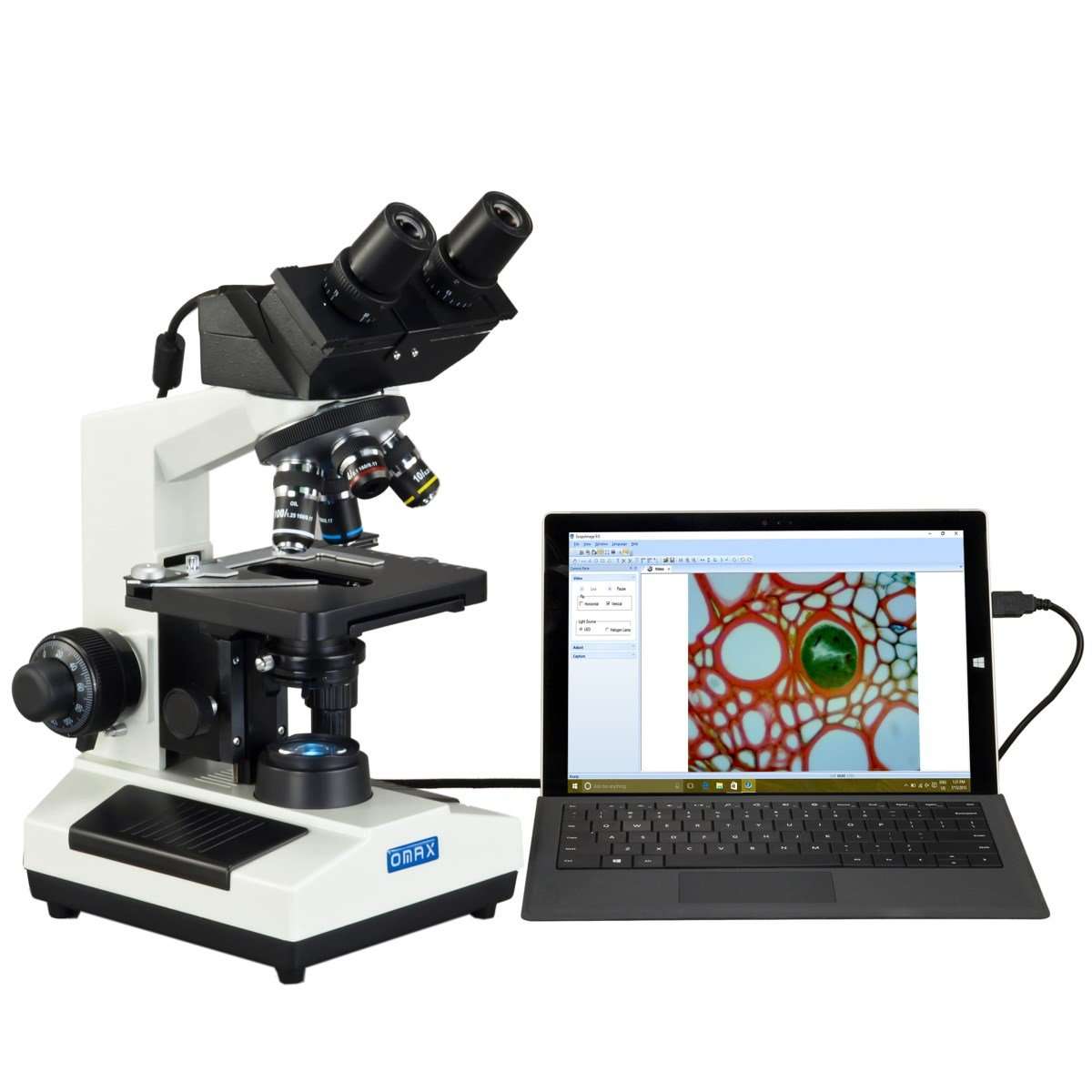 OMAX 40X-2500X Built-in 3.0MP USB Digital Camera Binocular Compound LED Microscope 1